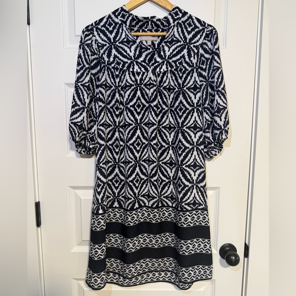 Banana Republic Blue and White Patterned Dress